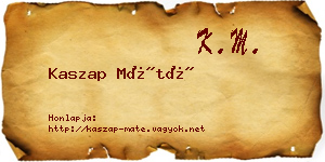 Kaszap Máté névjegykártya