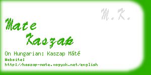 mate kaszap business card