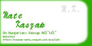 mate kaszap business card